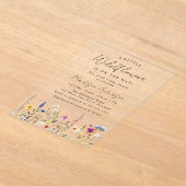 Een klein Baby shower van wilde bloemen Acryl Uitnodigingen (Laagn)