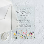 Een klein Baby shower van wilde bloemen Acryl Uitnodigingen