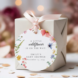 Een klein Baby shower van wilde bloemen Bedankjes Labels