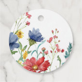 Een klein Baby shower van wilde bloemen Bedankjes Labels (Achterkant)