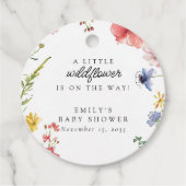 Een klein Baby shower van wilde bloemen Bedankjes Labels (Voorkant)