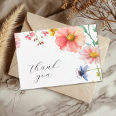 Een klein Baby shower van wilde bloemen Bedankkaart