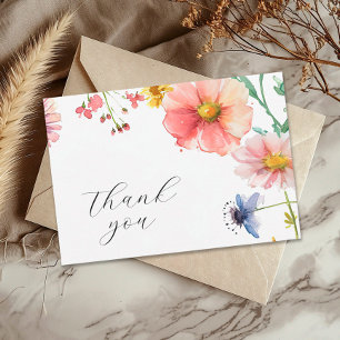 Een klein Baby shower van wilde bloemen Bedankkaart