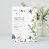 Een klein Baby shower van wilde bloemen Bedankkaart (Staand voorkant)