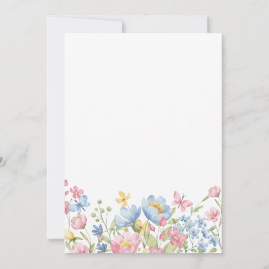 Een klein Baby shower van wilde bloemen Kaart (Achterkant)