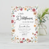 Een klein Baby shower van wilde bloemen Kaart (Staand voorkant)