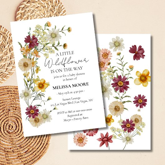 Een klein Baby shower van wilde bloemen Kaart