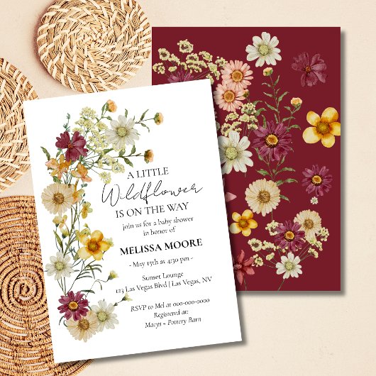 Een klein Baby shower van wilde bloemen Kaart