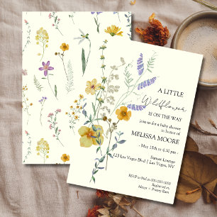 Een klein Baby shower van wilde bloemen Kaart