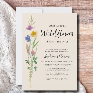 Een klein Baby shower van wilde bloemen Kaart