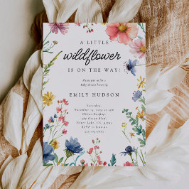 Een klein Baby shower van wilde bloemen Kaart