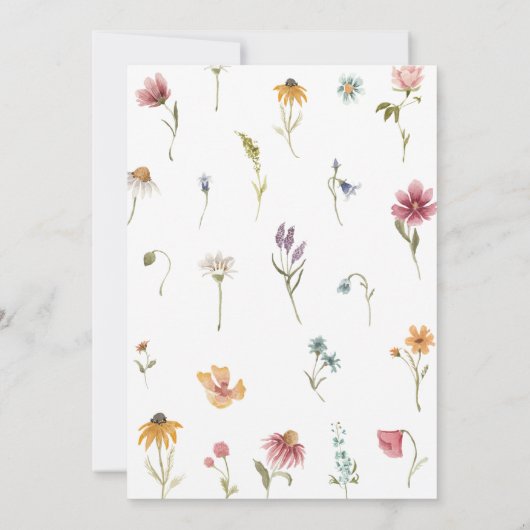 Een klein Baby shower van wilde bloemen Kaart (Achterkant)