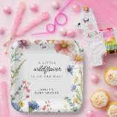 Een klein Baby shower van wilde bloemen Papieren Bordje (Feest)