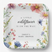Een klein Baby shower van wilde bloemen Papieren Bordje (Voorkant)