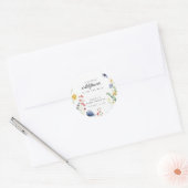 Een klein Baby shower van wilde bloemen Ronde Sticker (Envelop)