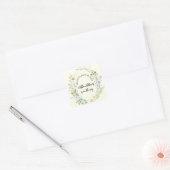 Een klein baby shower van wilde bloemen vierkante sticker (Envelop)