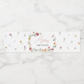 Een klein Baby shower van wilde bloemen Waterfles Etiket (Enkel label)