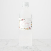 Een klein Baby shower van wilde bloemen Waterfles Etiket (Voorkant)