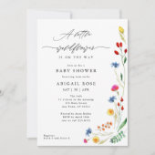 Een klein Baby shower van wilde bloemen, weide wil Kaart (Voorkant)