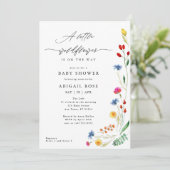 Een klein Baby shower van wilde bloemen, weide wil Kaart (Staand voorkant)