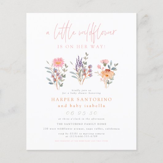 Een klein Baby shower voor wilde bloemen (Voorkant)