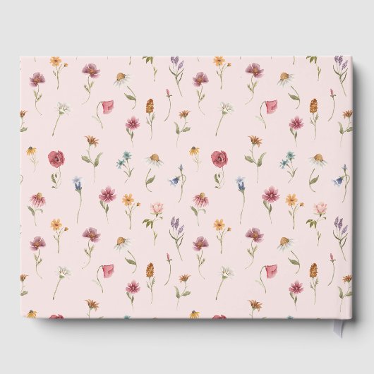 Een klein Baby shower voor wilde bloemen Gastenboek (Achterkant)