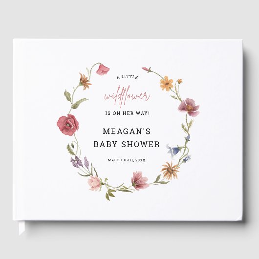 Een klein Baby shower voor wilde bloemen Gastenboek (Voorkant)