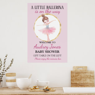 Een Klein Ballerina Is Op Komst Baby Shower Poster