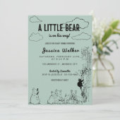 Een klein Beer is onderweg naar het Baby shower Kaart (Staand voorkant)