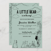 Een klein Beer is onderweg naar het Baby shower Kaart (Voorkant / Achterkant)