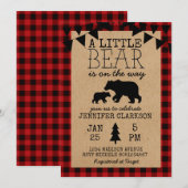Een klein Beer is onderweg naar het Baby shower Kaart (Voorkant / Achterkant)