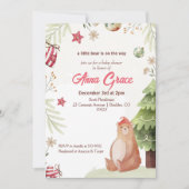 Een klein Beer Kerst Baby shower Kaart (Voorkant)