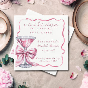 Een klein beetje dichterbij Chic Roze Martini Brui Servet