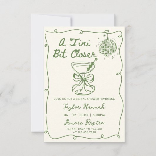 Een klein beetje dichterbij getrokken bruids douch kaart (Voorkant)