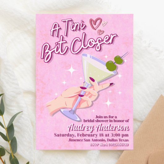 Een klein beetje dichterbij Martini Vrijgezellenfe Kaart