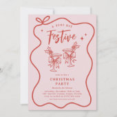 Een klein beetje feestelijke pret Doodle Kerstfees Kaart (Voorkant)