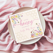 Een Klein Beetje Honing Op Weg Roze Bij Baby Showe