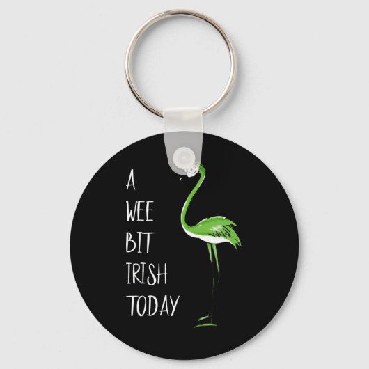 Een klein beetje Iers vandaag Flamingo St Patricks Sleutelhanger (Voorkant)