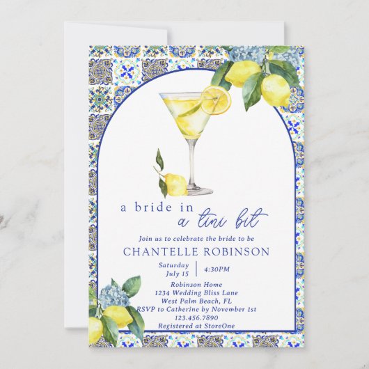 Een klein beetje Italiaans Lemon Martini Vrijgezel Kaart (Voorkant)