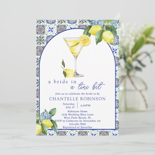 Een klein beetje Italiaans Lemon Martini Vrijgezel Kaart (Staand voorkant)