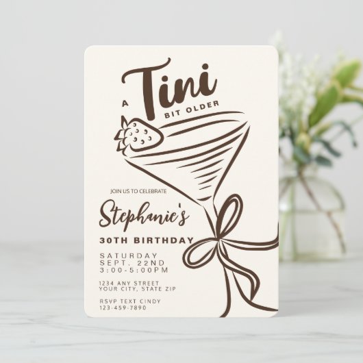Een klein beetje ouder 30e esthetische verjaardag kaart (Staand voorkant)