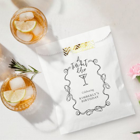 Een klein beetje ouder Black Wavy Border verjaarda Bedankzakje