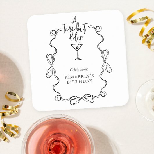 Een klein beetje ouder Black Wavy Border verjaarda Kartonnen Onderzetters