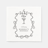 Een klein beetje ouder Black Wavy Border verjaarda Servet (Voorkant)