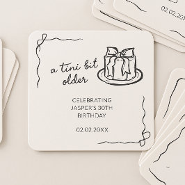 Een klein beetje ouder Bow Cake verjaardagsfeestje Kartonnen Onderzetters