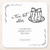 Een klein beetje ouder Bow Cake verjaardagsfeestje Kartonnen Onderzetters (Voorkant)