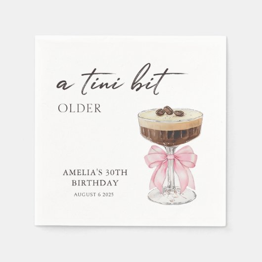 Een klein beetje ouder Chic Martini verjaardagsfee Servet (Voorkant)