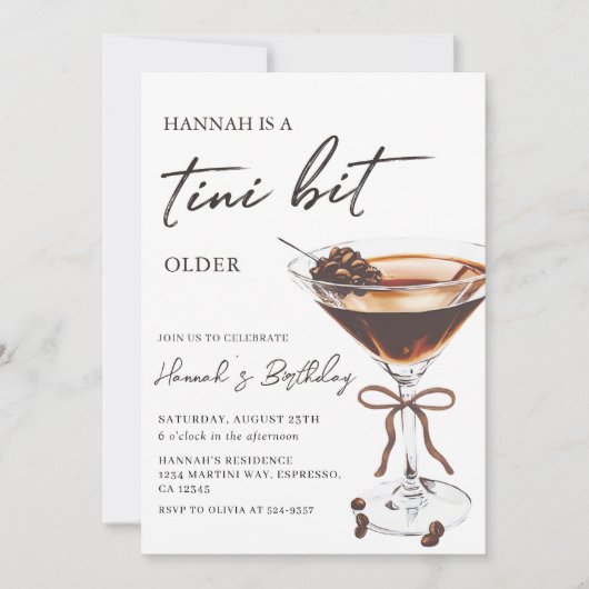 Een klein beetje ouder Espresso Martini Verjaardag Kaart (Voorkant)