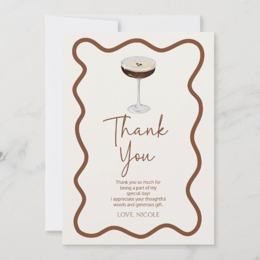 Een klein beetje ouder Expresso Martini verjaardag Bedankkaart (Voorkant)