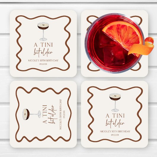 Een klein beetje ouder Expresso Martini verjaardag Kartonnen Onderzetters